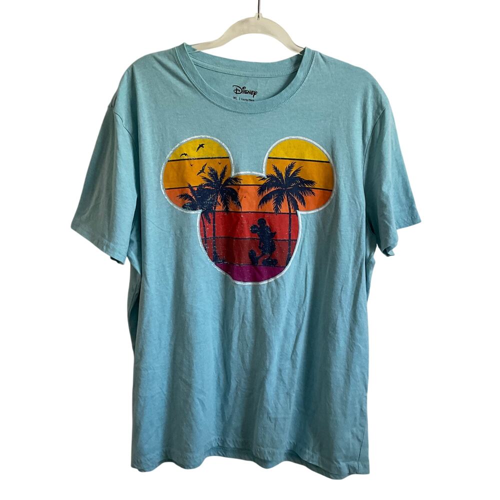 Disney Men’s XL‎ Tropical Mickey Graphic T-Shirt Vacation Park Day Casual